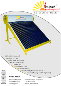 Deshmukh solar Water Heater
